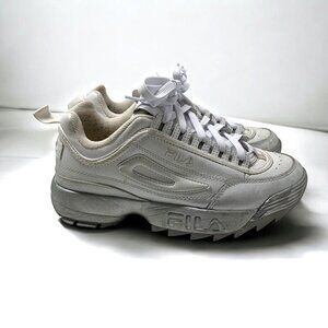 Fila Disruptor II White Sneakers Women's Sz 11 US Eur 42.5 Chunky Shoes